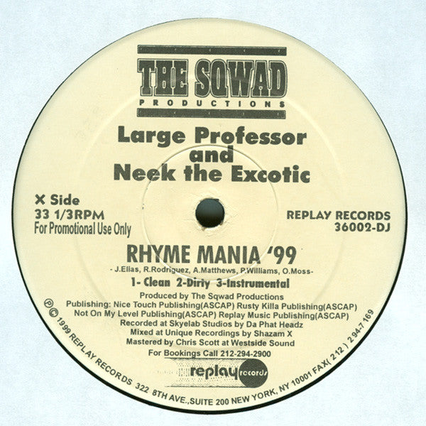 The Sqwad - Rhyme Mania '99 / NY Confidential