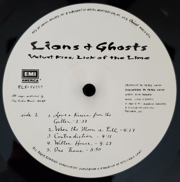 Lions & Ghosts - Velvet Kiss, Lick Of The Lime