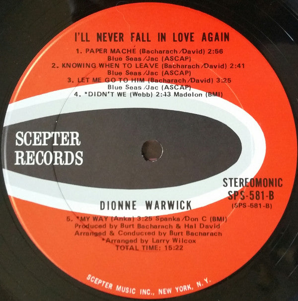 Dionne Warwick - I'll Never Fall In Love Again