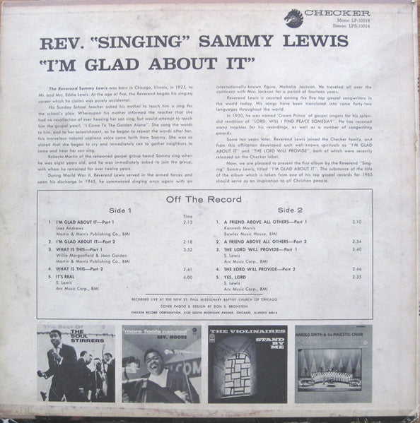 Reverend Samuel K. Lewis - I'm Glad About It