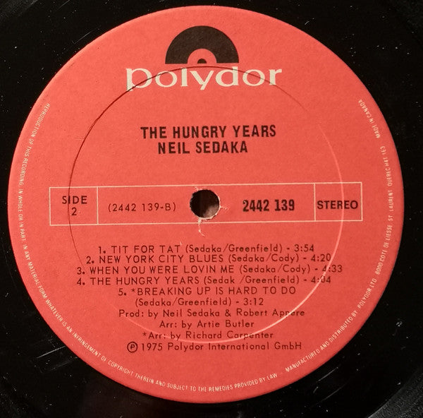 Neil Sedaka - The Hungry Years