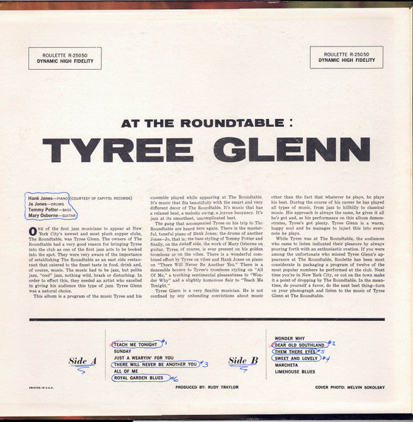 Tyree Glenn At The Roundtable