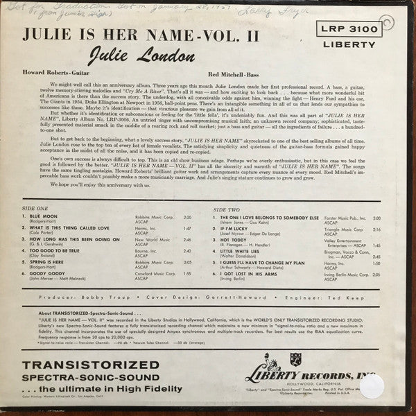 Julie Is Her Name (Volume Two)