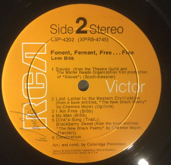 Leon Bibb - Foment, Ferment, Free... Free