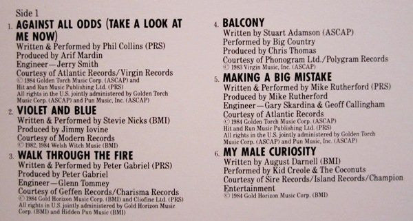 Various - Against All Odds (Music From The Original Motion Picture Soundtrack)