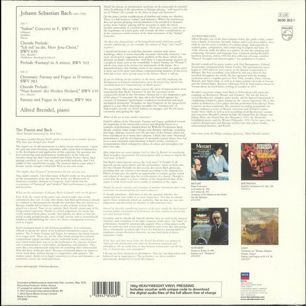 Johann Sebastian Bach - «Italian» Concerto BWV 971 / Chromatic Fantasy And Fugue BWV 903
