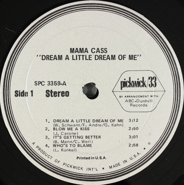 Cass Elliot - Dream A Little Dream Of Me
