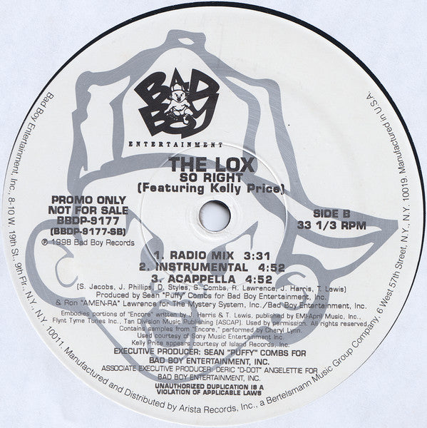The Lox - Can't Stop, Won't Stop / So Right