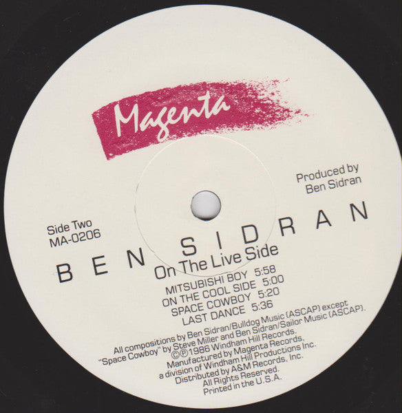 Ben Sidran - On The Live Side