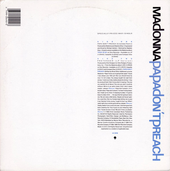 Madonna - Papa Don't Preach