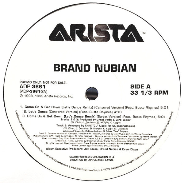 Brand Nubian - Come On & Get Down (Lets Dance Remix) / Let's Dance