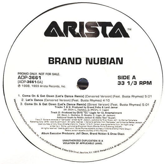 Brand Nubian - Come On & Get Down (Lets Dance Remix) / Let's Dance