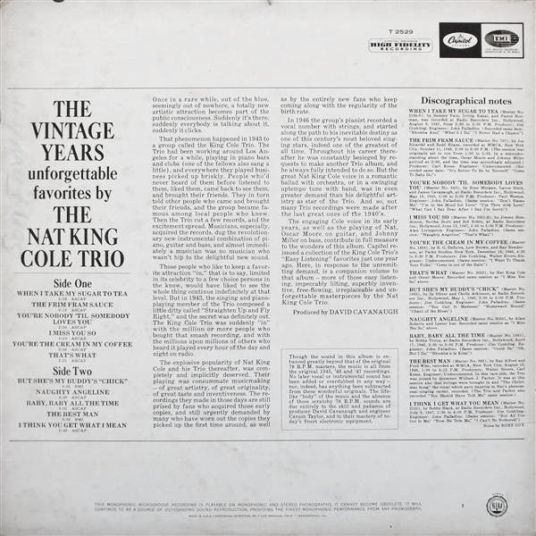 The Nat King Cole Trio - The Vintage Years