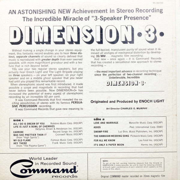 Enoch Light And The Light Brigade - Dimension •3•