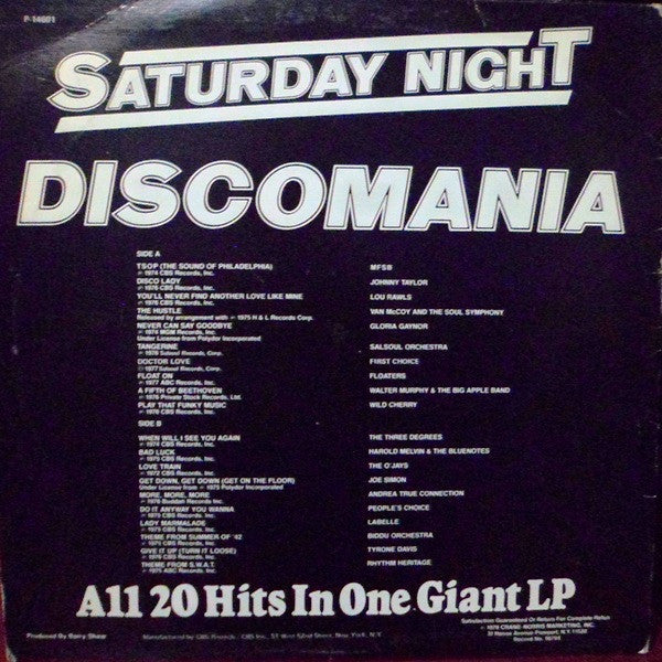 Various - Saturday Night Discomania