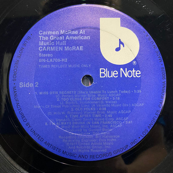 Carmen McRae At The Great American Music Hall