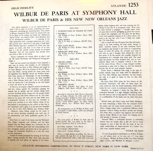 Wilbur De Paris And His New New Orleans Jazz - Wilbur De Paris At Symphony Hall