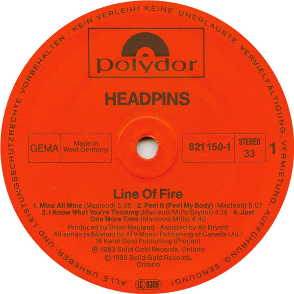 Headpins - Line Of Fire