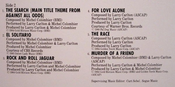 Various - Against All Odds (Music From The Original Motion Picture Soundtrack)