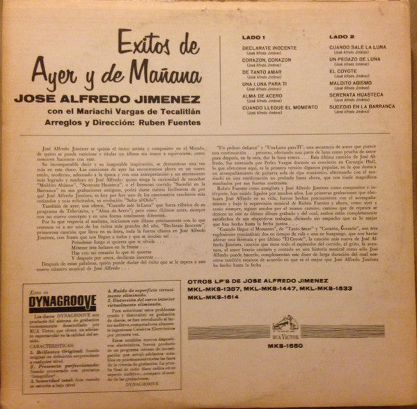 José Alfredo Jiménez - Éxitos de Ayer y Mañana