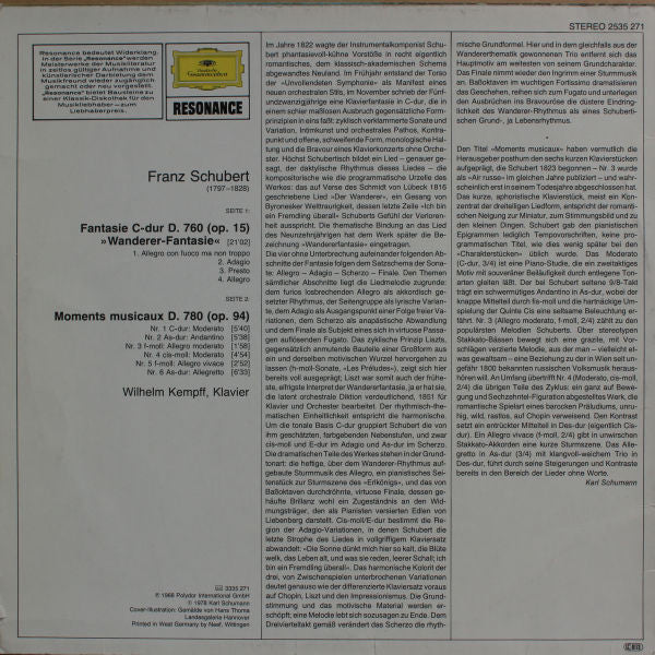 Franz Schubert - Wanderer-Fantasie D.760 / Moments Musicaux D.780