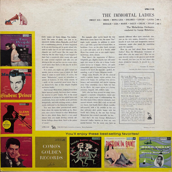 The Melachrino Orchestra - The Immortal Ladies