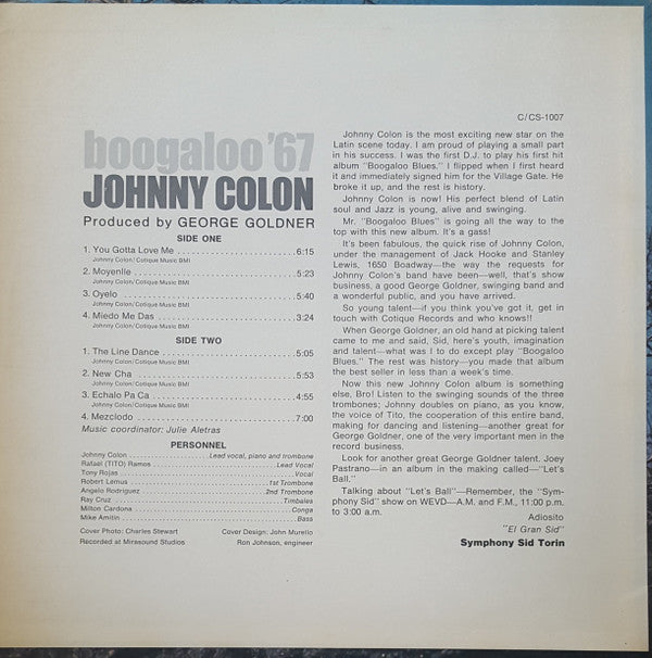 Johnny Colón Y Su Orquesta - Boogaloo '67
