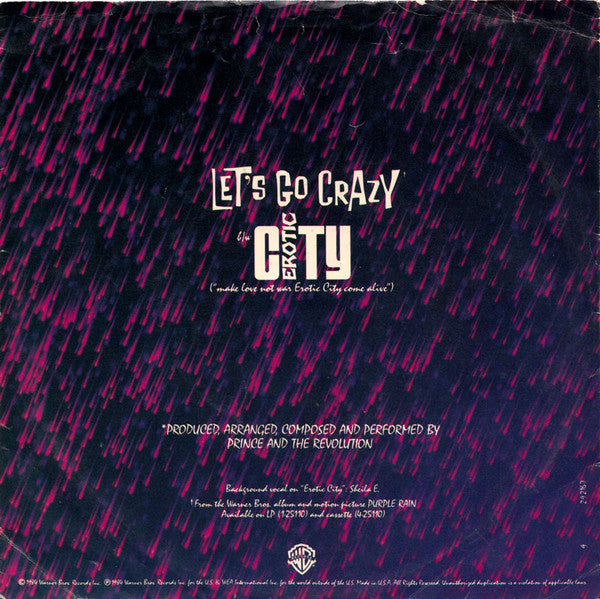 Prince And The Revolution - Let's Go Crazy / Erotic City