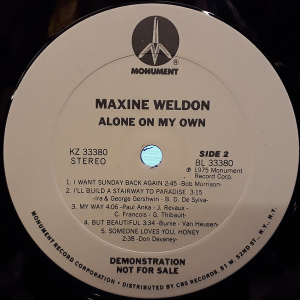 Maxine Weldon - Alone On My Own
