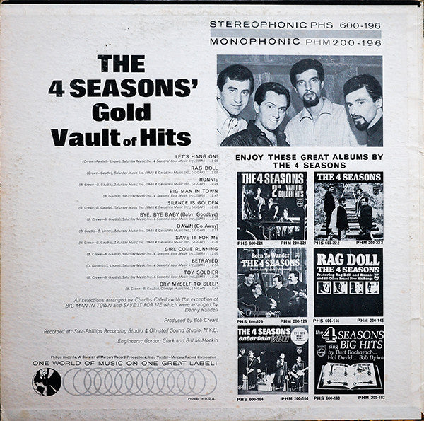 The 4 Seasons' Gold Vault Of Hits