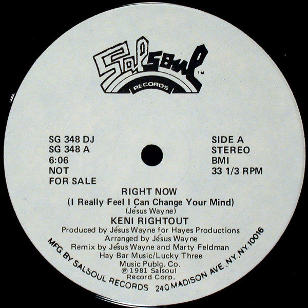 Keni Rightout - Right Now (I Really Feel I Can Change Your Mind)