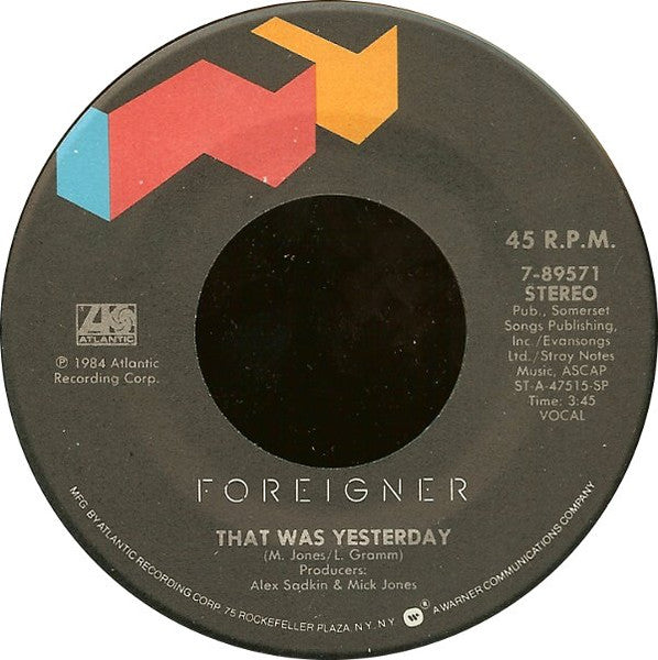 Foreigner - That Was Yesterday