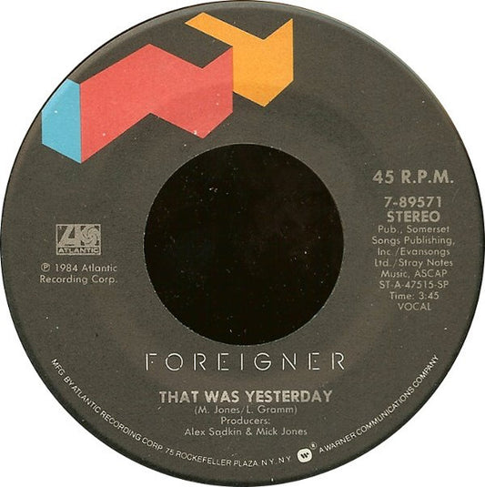 Foreigner - That Was Yesterday
