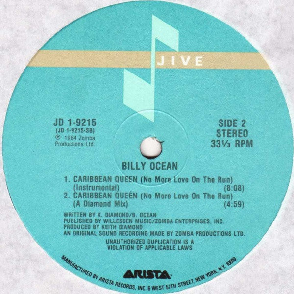 Billy Ocean - Caribbean Queen (No More Love On The Run)