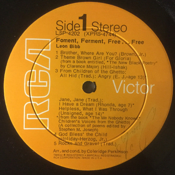 Leon Bibb - Foment, Ferment, Free... Free