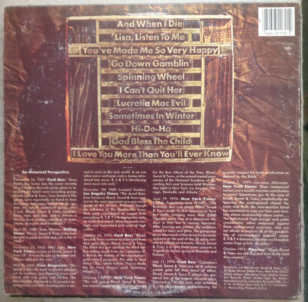 Blood, Sweat And Tears - Blood, Sweat & Tears Greatest Hits