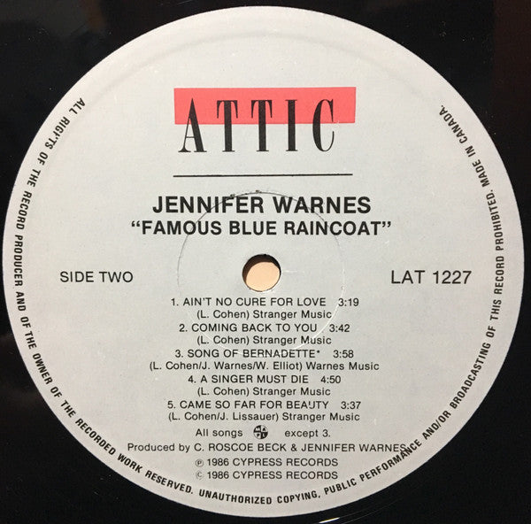 Jennifer Warnes - Famous Blue Raincoat (The Songs Of Leonard Cohen)