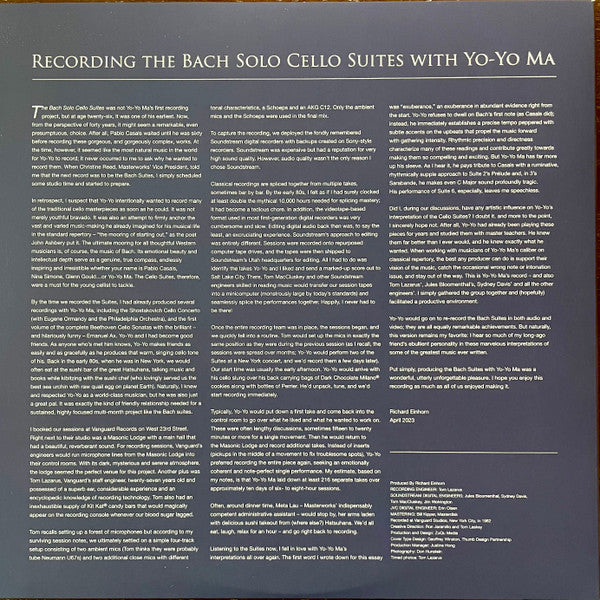 Yo-Yo Ma - 6 Suites For Unaccompanied Cello (The 1983 Sessions)