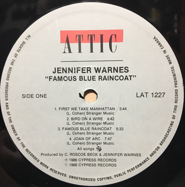 Jennifer Warnes - Famous Blue Raincoat (The Songs Of Leonard Cohen)