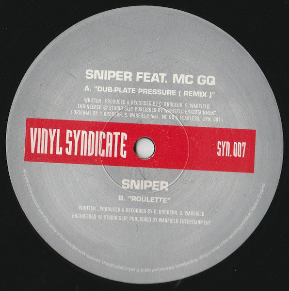 Sniper - Dub Plate Pressure (Remix) / Roulette