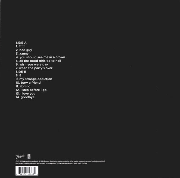 Billie Eilish - When We All Fall Asleep, Where Do We Go? [YELLOW VINYL]