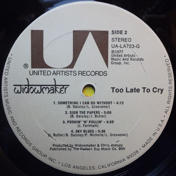 Widowmaker - Too Late To Cry