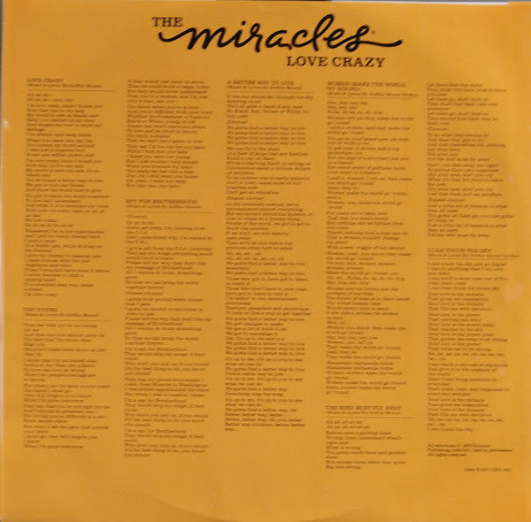 The Miracles - Love Crazy