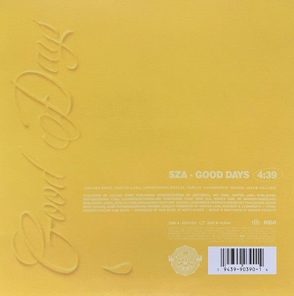 SZA (2) - Good Days (10" YELLOW VINYL)