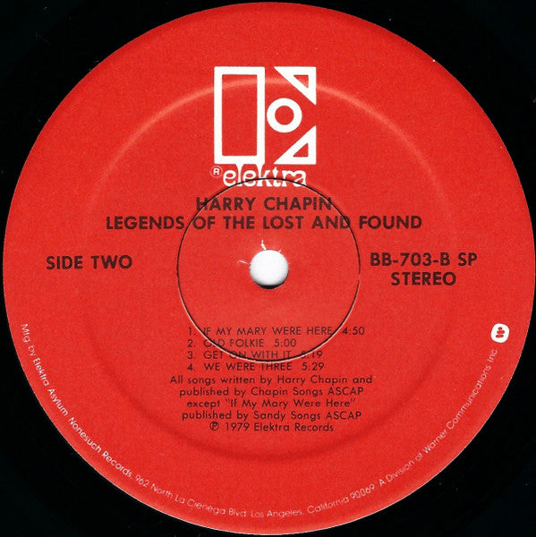 Harry Chapin - Legends Of The Lost And Found