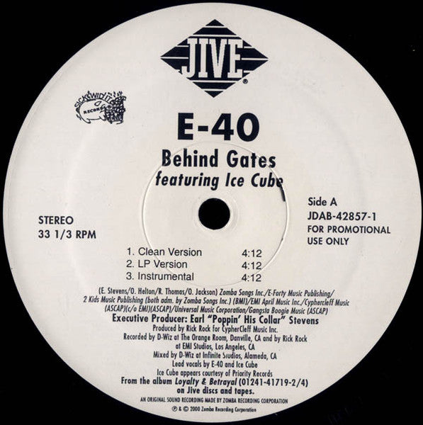 E-40 - Behind Gates / To Whom It May Concern