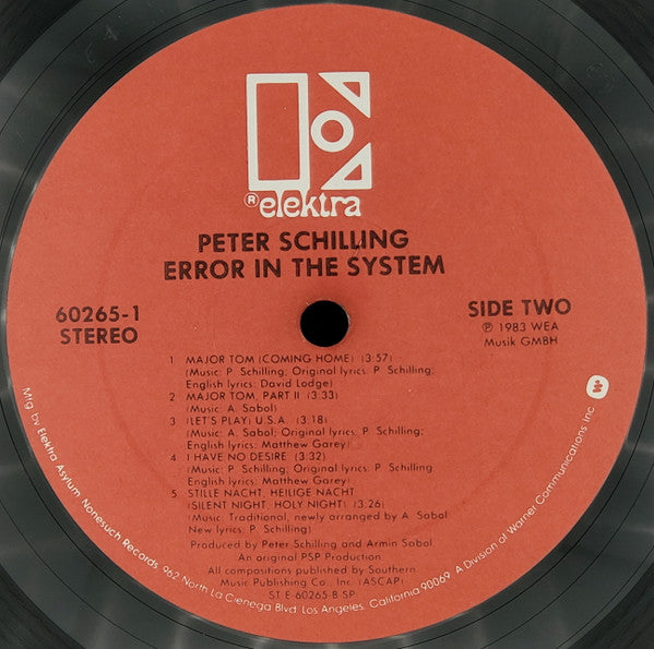 Peter Schilling - Error In The System