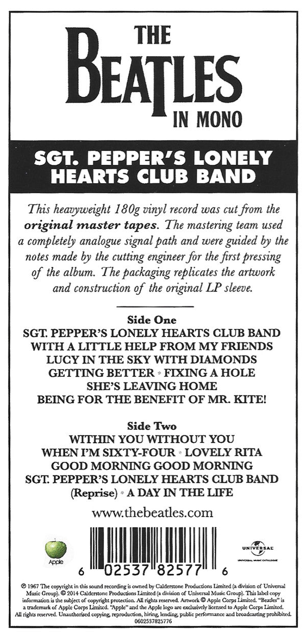The Beatles - Sgt. Pepper's Lonely Hearts Club Band (2014, 180g, Special Cut, Mono)