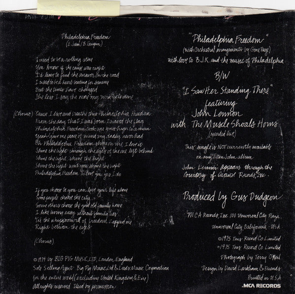 Elton John Band - Philadelphia Freedom / I Saw Her Standing There