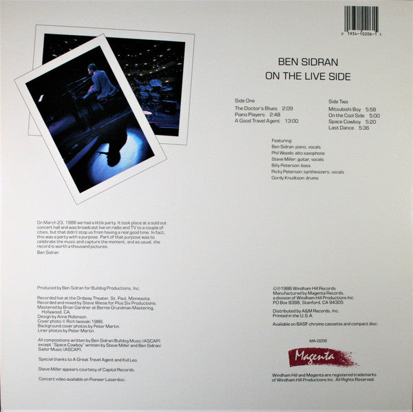 Ben Sidran - On The Live Side